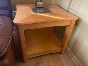 Vintage Style Table With 10' Beveled Glass Center Panel