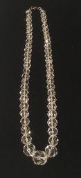 Vintage Crystal Necklace 925 Sterling Clasp.