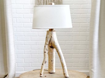 Vintage Natural Birch Tree Table Lamp