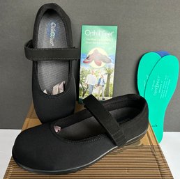 Women's New In Box Orthofeet Black Mary Jane Comfort Shoe Size 11 XX Wide Comes With 2prs. 1/8' Spacers