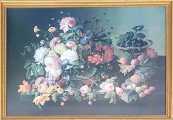 Still Life: Flowers And Fruit By Severin Roesen 39' X 30'