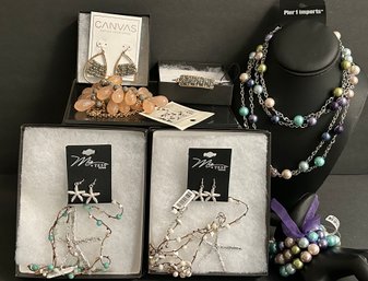 Lot Of NWT Costume Jewelry: Anthropolgie, Pier 1, Mia & Tess Starfish Necklace & Earring Sets