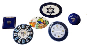 Judaica Hanukkah Festival Of Lights Platters