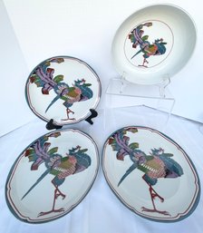 4 Pieces Georges Briard 'oriental Peacock' 3 Platters, 1 Bowl  ****READ DESCRIPTION***