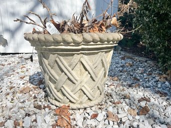 Concrete Planter With Basket Weave Design (1)