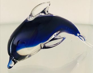 Cobalt Blue Murano Style Paperweight