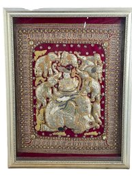 Nicely Framed Burmese Kalaga 3D Embroidery-tapestry  Art Work.