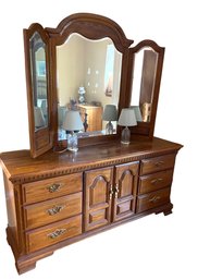 Low Dresser With A Tri Fold Mirror By Sumter Cabinet Co.