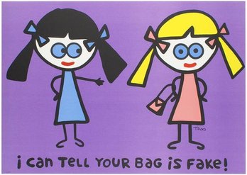 Signed And Numbered Todd Goldman Lithograph 'I Can Tell Your Bag Is Fake!' With COA