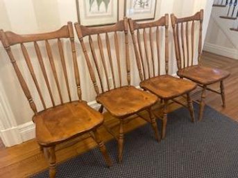 Four Solid Maple Kitchen Chairs  (For Weston, MA Pickup Only)