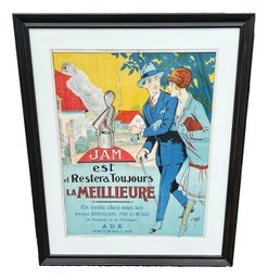 Antique French Advertising Poster From 1925 'Jam Est Et  Restera Toujours La Meillieure'