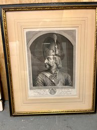 Vintage Framed Etching Of French Guard