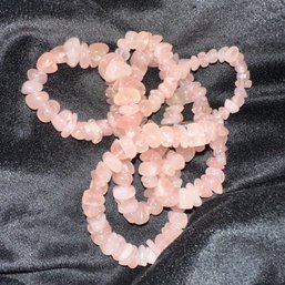 Beautiful Vintage Rose Pink Quartz Strand Necklace