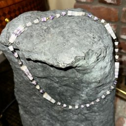 Vintage Purple Stone Long Opera Length Necklace