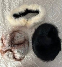 1 Vintage  Mink Hat, Fur Hat & Headband  & One Mink Collar