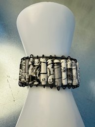 Hand Crafted In New Mexico Cuff Bracelet Made From Recycled Newspaper