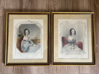 Pair Of Framed Victorian Ladies