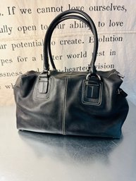 Authentic Tods Designer Black Leather Hobo Bag