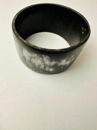 Artisan Handmade In Kenya From Black Horn Wide Bangle Bracelet