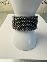 Handmade In India Beaded Metal Expandable Cuff Bracelet