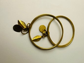 1 Of 2 Sets Of Brass Bangle Bracelets Handmade In Kenya
