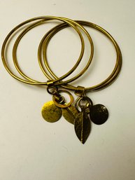 2 Of 2 Sets Brass Bangle Bracelets Handmade In Kenya