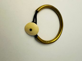 Bone Button Opening And Brass Bracelet Handmade In Kenya