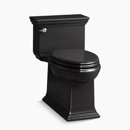 A Kohler 2-Piece Black Toilet - With Gold Tone Lever