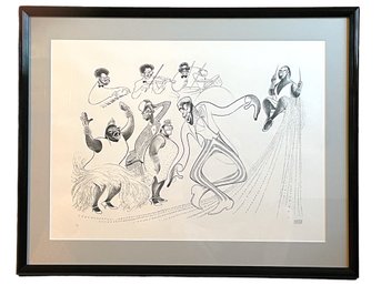 Al Hirschfeld  The Cast Of ' Black And Blue'  ,signed And Numbered  Limited Edition Lithograph.