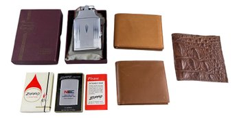 Ronson Mastercase, Zippo, 3 Leather Wallets