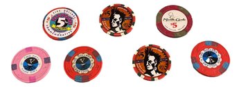 Lot Of 7 Poker Chips From Foxwoods, Mohegan Sun, And More