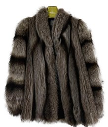Racoon Fur Coat In Excellent Condition