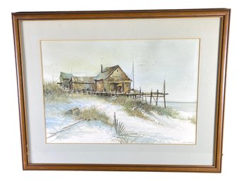 Laine Tenbusch Watercolor Titled  'boathouse'