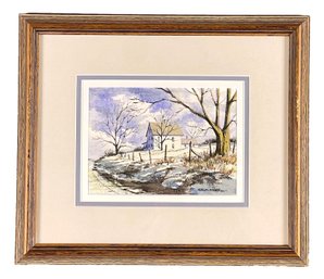 W. Ralph Murray Watercolor Of A Farm, Dated 1979