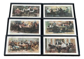 Set Of 6 Framed Poker Series 1895 Prints