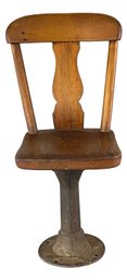 Antique Small Chair On Cast Iron Base