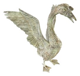 Antique Large Bronze Swan