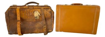 Pair Of Leather Suitcases
