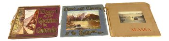 3 Piece Group Of Picture Books On Alaska, Rockies, And Crest And Chasm