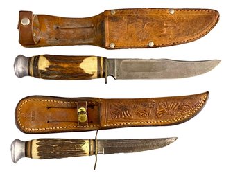 Pair Of Edge Brand Solingen Germany Hunting Knives, 457 And 460