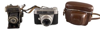 Pair Of Antique Cameras Including Kodak And Baldi