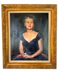 Vintage Oil On Canvas Portrait Of A Woman By Delos Palmer (1891-1961) In A Heavy Gold Gilt Frame.  (B-6)