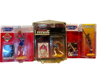 1994, 1995 And 1997 Starting Lineup Of NBA's Charles Barkley, Walt Frazier And John Starks.
