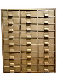 Vintage Industrial 27 Drawer Steel Nuts And Bolts Storage Unit