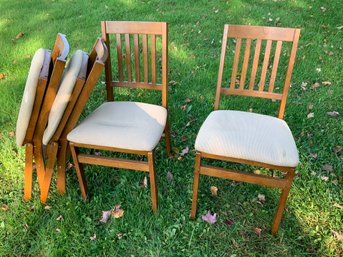 Set Of 4 Wooden Folding Chairs