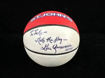 Lou Carnesecca Signed Mini Basketball