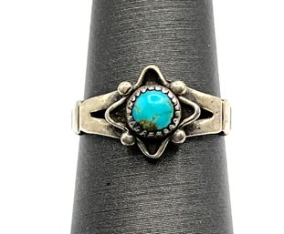 Vintage Native American Sterling Silver BELL TRADING POST Turquoise Ring, Size 5.25