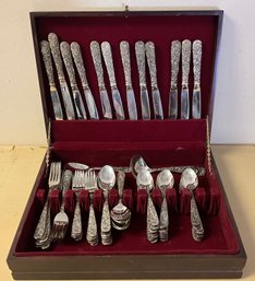 Beautiful Set Of Godinger Flatware ~ Service For 12 ~ Olde Bouquet 74 Pcs