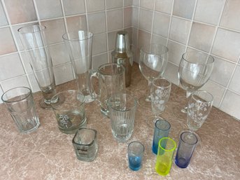 Collection Of Glassware & Cocktail Shaker