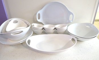 White Porcelain Servingware With Handles